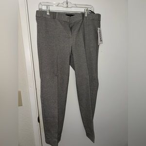 Grey and white pinstripe cropped pants
